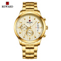 REWARD RD81010M  Luxury Mens Watches Stainless Steel Quartz Sport Watch Men Chronograph Waterproof Wrist Watches Male Clock